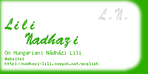 lili nadhazi business card